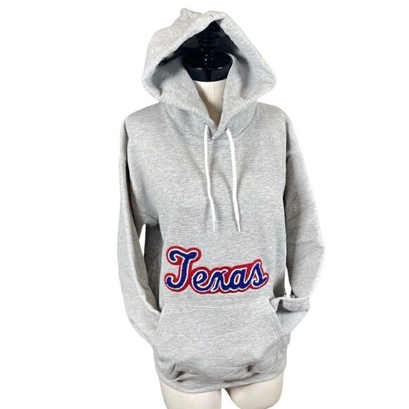 Hanes Tops - Texas Custom Chenille Embroidered Grey womens Hanes Hoodie M